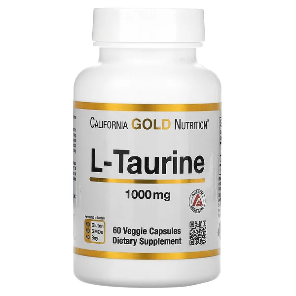 California Gold Nutrition, L-таурин, AjiPure, 1000 мг, 60 растительных капсул