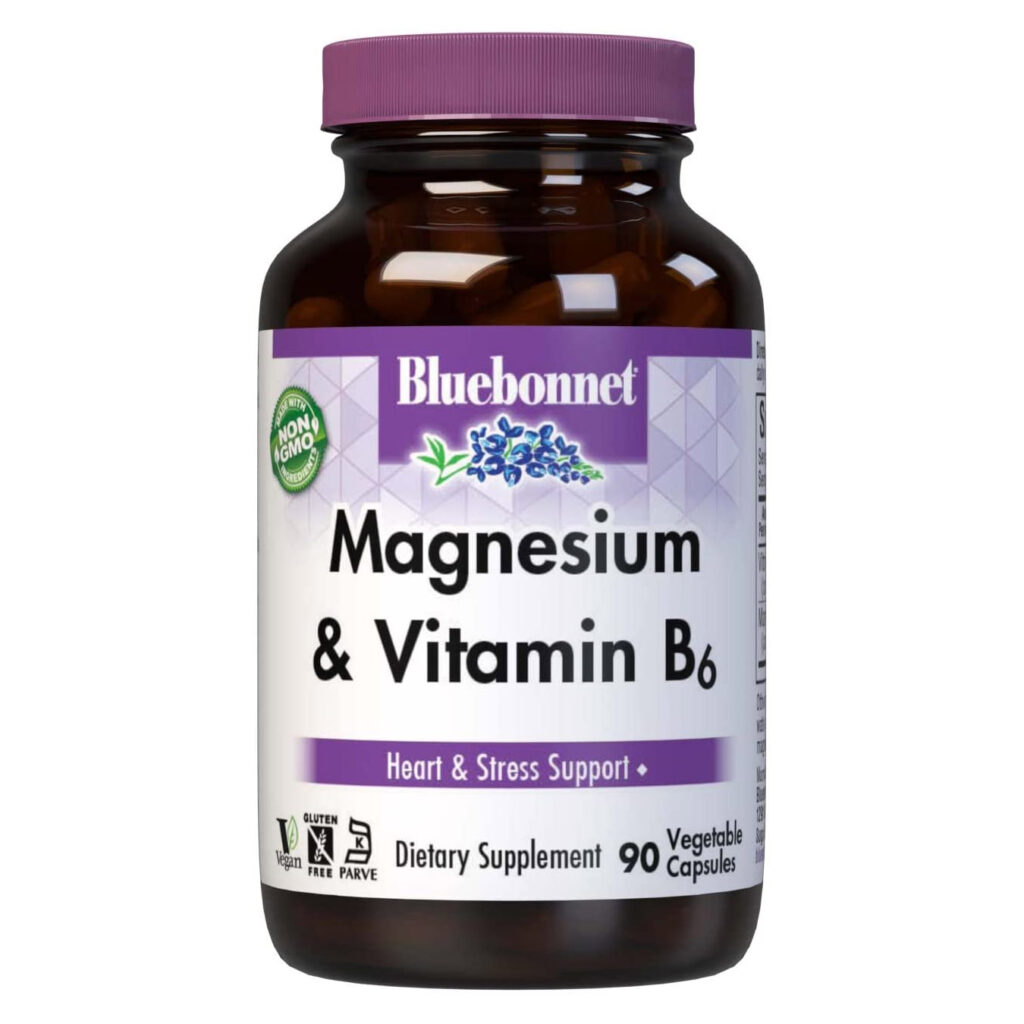 Вегетарианские капсулы BlueBonnet Magnesium Plus B-6, 90 шт.