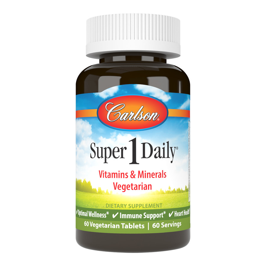Carlson Labs Супер 1 Ежедневно витамины и минералы, 60 вегетарианских таблеток