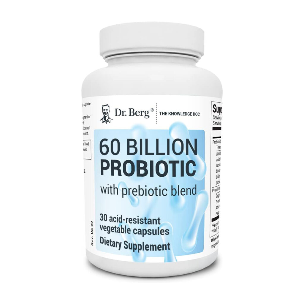 Пробиотическая добавка Dr. Berg 60 Billion — Пробиотики для мужчин и женщин — 30 растительных капсул