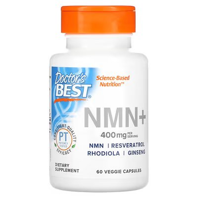 Doctor's Best, NMN+, 400 мг, 60 растительных капсул (200 мг в 1 капсуле)