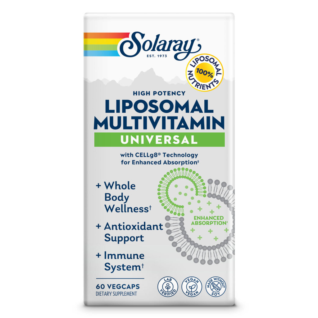 Solaray, липосомальные мультивитамины, универсальное средство, 60 растительных капсул