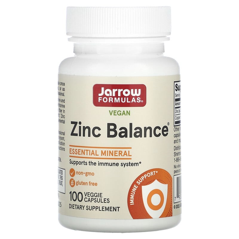Jarrow Formulas, Zinc Balance, (Цинк баланс)100 вегетарианских капсул