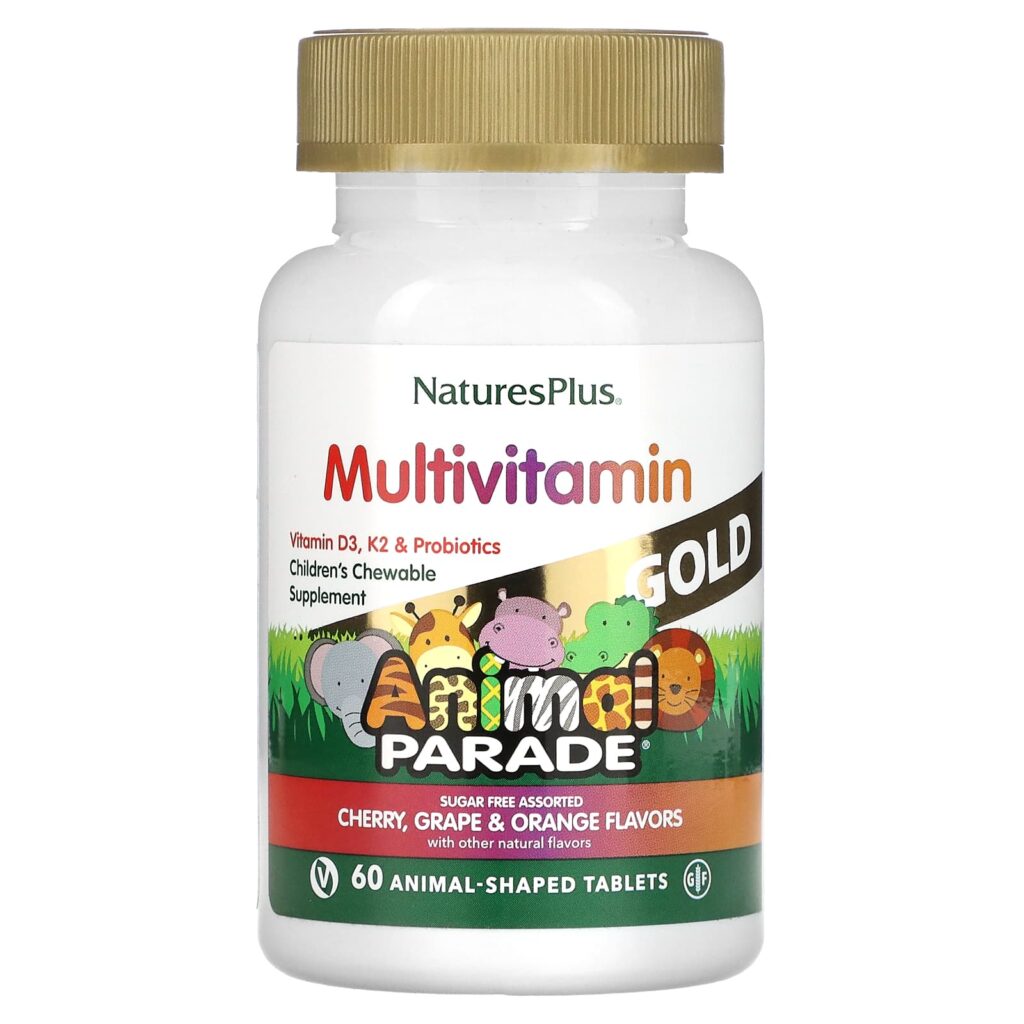 NaturesPlus, Source of Life, Animal Parade Gold, мультивитамины с микроэлементами для детей, 60 таблеток