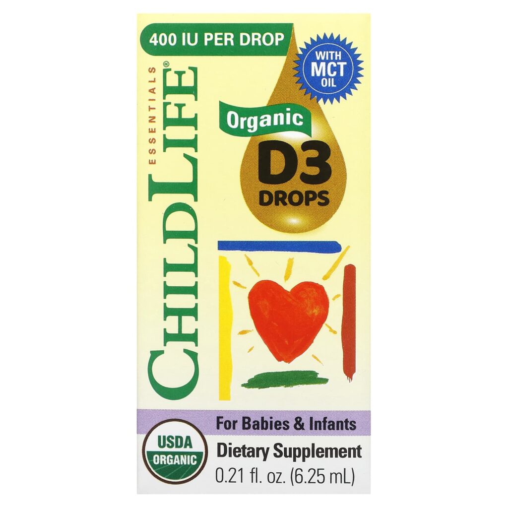 ChildLife Essentials, органический витамин D3 для детей и младенцев, в каплях, 6,25 мл