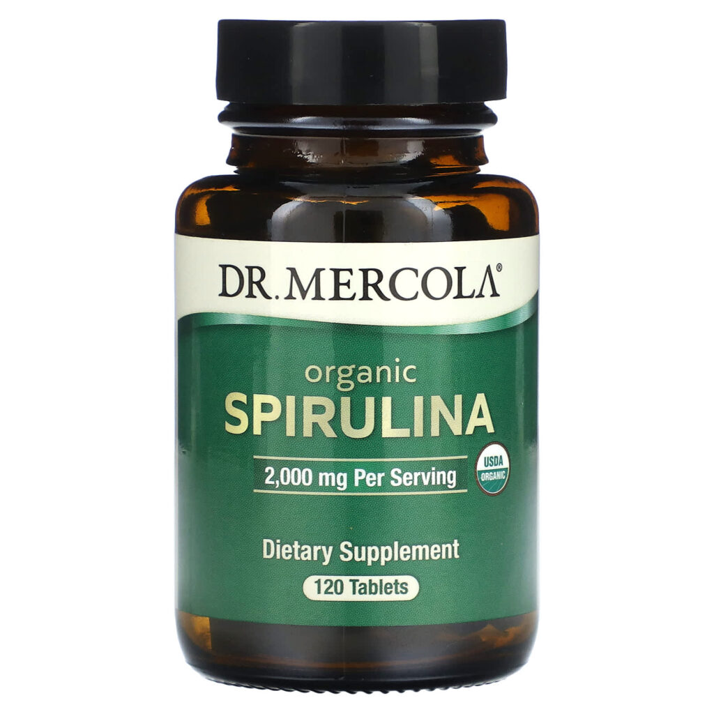 Dr. Mercola, Органическая спирулина, 2000 мг, 120 таблеток (500 мг в каждой таблетке)