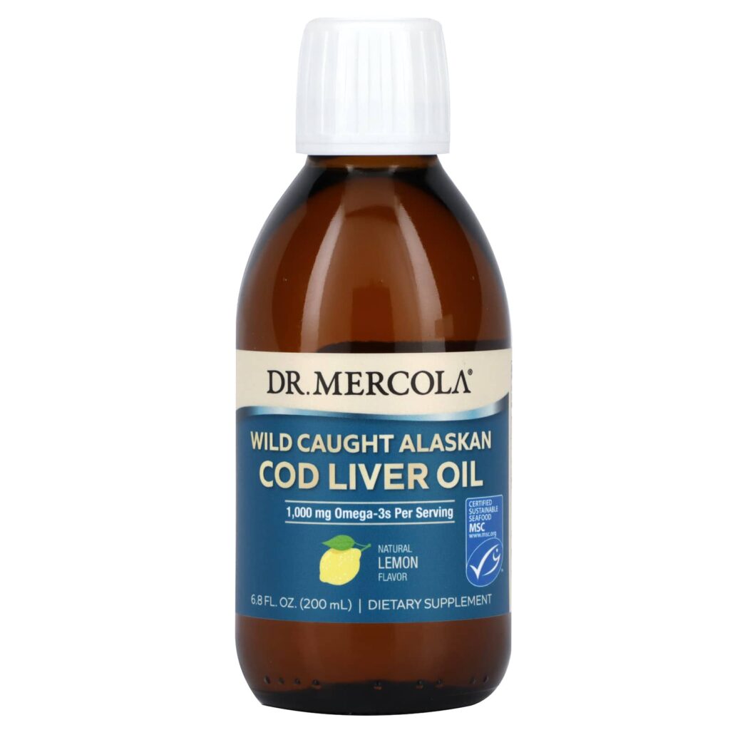 Dr. Mercola, Жир печени дикой аляскинской трески, лимон, 200 мл