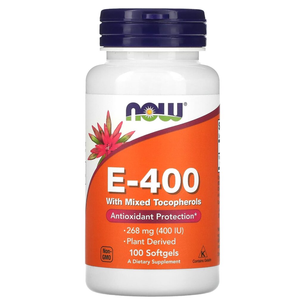 NOW Foods, E-400 со смешанными токоферолами, 268 мг (400 МЕ), 100 таблеток