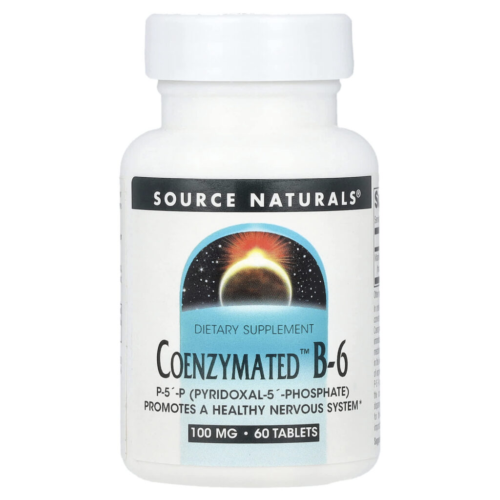 Source Naturals, Coenzymated B6  Ферментированный витамин B6, 100 мг, 60 таблеток